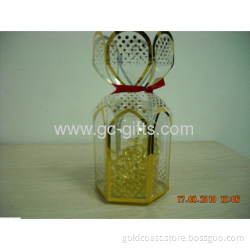 Hexagonal Clear Pp Box With Metallic Golden Printing 